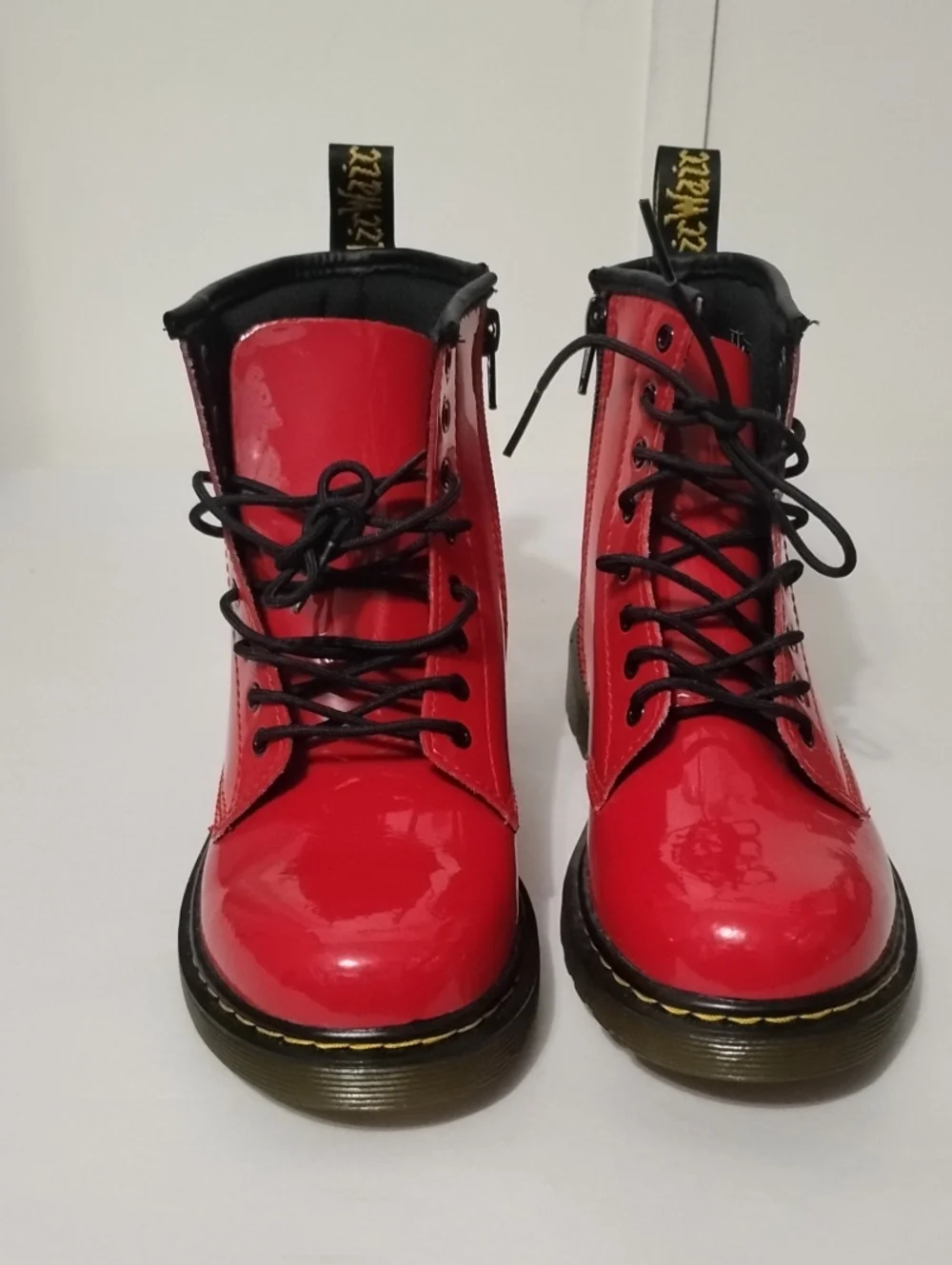 Dr. Martens 1460 Delaney Black and Red Patent Lace-Up Boot 3